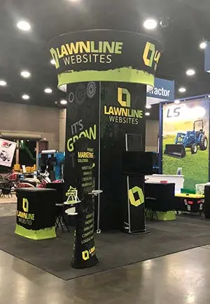 Lawnline Websites' booth at the 2019 GIE Expo in Louisville, KY.